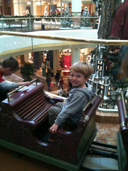 T back at South Coast Plaza for the 2011 holiday season. He's four-years-old in this photo. What a difference a year makes!