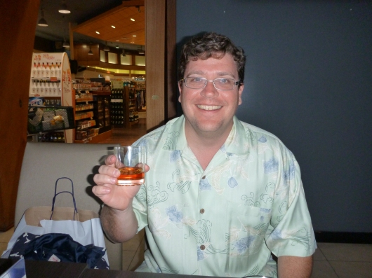C had an 18-year Scotch at the Aloha Wine Bar. He was ecstatic to get a drink that didn't have fruit juice or rum in it.