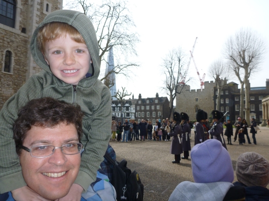 We happened to catch a brief portion of the Tower of London's changing of the guard ceremonies while in queue for the Crown Jewels.