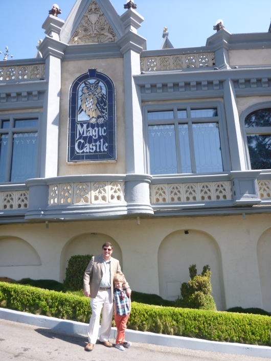 C and T outside The Magic Castle.